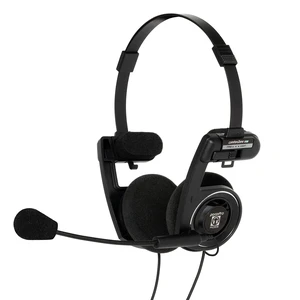 Koss Porta Pro Communication Headset, Black, Microphone, Wired TRRS Plug | Electret Microphone with Flexible Handsfree Design, Foldable, B2B, Telehealth, Education, Call Centers, Gaming