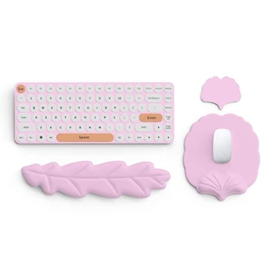 Lauspuck Keyboard Wrist Rest and Mouse Pad with Wrist Support Set, Ergonomic Leaf Shape Mouse Pad with Non-Slip Base, Pain Relief Memory Foam Mousepad for Computer,Laptop,Home Office, Pink Lauspuck Keyboard Wrist Rest and Mouse Pad with Wrist Support Set, Ergonomic Leaf Shape Mouse Pad with Non-Slip Base, Pain Relief Memory Foam Mousepad for Computer,Laptop,Home Office, Pink