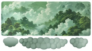 Gaming Desk Mat with Keyboard Wrist Rest Set, 4 in 1 Mouse Pad Set | Large Mouse Pad & Cloud Keyboard Wrist Rest& Mouse Wrist Rest&Coaster, Comfort and Support for Typing and Gaming Gaming Desk Mat with Keyboard Wrist Rest Set, 4 in 1 Mouse Pad Set | Large Mouse Pad & Cloud Keyboard Wrist Rest& Mouse Wrist Rest&Coaster, Comfort and Support for Typing and Gaming