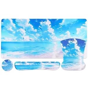 MEGREZ 4-in-1 Mouse Pad with Wrist Rest Ergonomic Memory Foam Desk Mat Set | ergonomic, anti-slip base, 4pcs set, desk pad, mouse wrist rest, keyboard rest, coaster, ideal for office & gaming MEGREZ 4-in-1 Mouse Pad with Wrist Rest Ergonomic Memory Foam Desk Mat Set | ergonomic, anti-slip base, 4pcs set, desk pad, mouse wrist rest, keyboard rest, coaster, ideal for office & gaming
