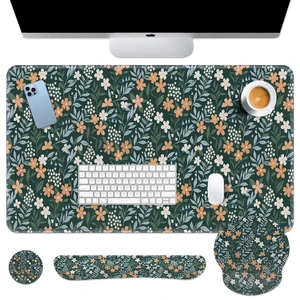 Britimes Keyboard Mouse Pad Set, 4 in 1 Desk Mat Set, Floral Green Vintage | Large Mousepad+Keyboard Wrist Rest+Mouse Wrist Rest+Coaster Ergonomic Design for Home Office Computer Britimes Keyboard Mouse Pad Set, 4 in 1 Desk Mat Set, Floral Green Vintage | Large Mousepad+Keyboard Wrist Rest+Mouse Wrist Rest+Coaster Ergonomic Design for Home Office Computer