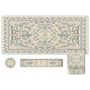 iLeadon Desk Protector Mat, Ergonomic Wrist Pad for Keyboard and Mouse | Non Slip Desk Mat with Wrist Rest, Extra Large Full Desk Mouse Pad with Coaster for Women Office, Cute Grey Design iLeadon Desk Protector Mat, Ergonomic Wrist Pad for Keyboard and Mouse | Non Slip Desk Mat with Wrist Rest, Extra Large Full Desk Mouse Pad with Coaster for Women Office, Cute Grey Design