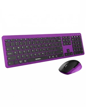 Seenda Blackish-Purple Wireless Keyboard and Mouse Combo, Bluetooth & 2.4G Seenda Blackish-Purple Wireless Keyboard and Mouse Combo, Bluetooth & 2.4G