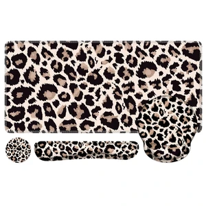 iLeadon Mouse Pad Set,Classic Leopard Desk Mat with Wrist Rest | Mouse Pad with wrist rest,Keyboard Wrist Rest,coaster, 4in1 Leopard Mouse and Keyboard Pad Set for Home Offics iLeadon Mouse Pad Set,Classic Leopard Desk Mat with Wrist Rest | Mouse Pad with wrist rest,Keyboard Wrist Rest,coaster, 4in1 Leopard Mouse and Keyboard Pad Set for Home Offics