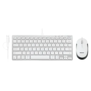 Macally Compact Keyboard and Mouse Combo for Mac & PC - Wired USB-C + USB-A | Silver and White Finish, USB C + USB A Plugs, 78 Scissor Keys, Mac Shortcuts, 800/1200/1600 DPI Mouse Macally Compact Keyboard and Mouse Combo for Mac & PC - Wired USB-C + USB-A | Silver and White Finish, USB C + USB A Plugs, 78 Scissor Keys, Mac Shortcuts, 800/1200/1600 DPI Mouse