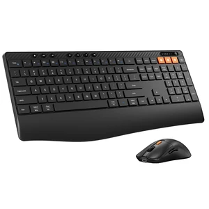 ProtoArc KM40 Wireless Keyboard Mouse Combo, Ergonomic Wave Wrist Rest | Rechargeable Keyboard with 7 Multimedia Hotkeys, 63G Lightweight Mouse, 3-Device Switching (Dual Bluetooth+2.4G), Full Size ProtoArc KM40 Wireless Keyboard Mouse Combo, Ergonomic Wave Wrist Rest | Rechargeable Keyboard with 7 Multimedia Hotkeys, 63G Lightweight Mouse, 3-Device Switching (Dual Bluetooth+2.4G), Full Size