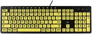 Clevy Large Print Computer Keyboard, High Contrast USB Wired Keyboard - Oversized Print Yellow Keys with Black Letters - Great for Visually Impaired or Low Vision Individuals and Seniors Clevy Large Print Computer Keyboard, High Contrast USB Wired Keyboard - Oversized Print Yellow Keys with Black Letters - Great for Visually Impaired or Low Vision Individuals and Seniors