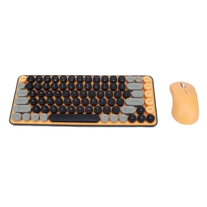 LICAEVEY Wireless Keyboard and Combo, 85 Keys Bluetooth 2.4G Dual Mode Cordless Keyboard with Colorful Round Detachable Keycaps, for Wins Android Home Office Use