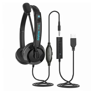 USB Computer Headset with Noise Cancelling Microphone, Ultra Comfort Wired On-Ear Headphones, In-line Control for Desktop & Chromebook, Call Center Video Conference Online Class(USB+3.5mm, Black) USB Computer Headset with Noise Cancelling Microphone, Ultra Comfort Wired On-Ear Headphones, In-line Control for Desktop & Chromebook, Call Center Video Conference Online Class(USB+3.5mm, Black)