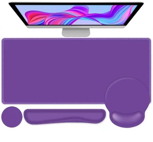 4 PCS Mouse Pad Desk Mat Protector, Keyboard Wrist Rest + Comfortable Mouse Pad Wrist Rest +Coaster, Large Gaming Mousepad for Computer Laptop, 35.4"X 15.7" Deskpad for Office Home I Dark Purple 4 PCS Mouse Pad Desk Mat Protector, Keyboard Wrist Rest + Comfortable Mouse Pad Wrist Rest +Coaster, Large Gaming Mousepad for Computer Laptop, 35.4"X 15.7" Deskpad for Office Home I Dark Purple