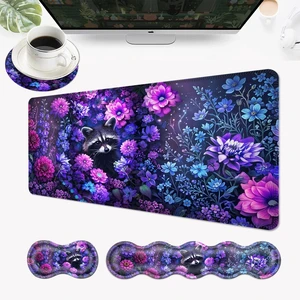 EFGWSDER Desk Mat, Mouse Pad with Wrist Rest, 4-in-1 Large Mouse Pads for Desk, Ergonomic Mouse Pad and Keyboard Wrist Rest Gaming Keyboard Mat for Office,Cute Raccoon Flower EFGWSDER Desk Mat, Mouse Pad with Wrist Rest, 4-in-1 Large Mouse Pads for Desk, Ergonomic Mouse Pad and Keyboard Wrist Rest Gaming Keyboard Mat for Office,Cute Raccoon Flower
