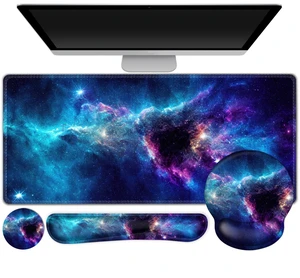 Mouse Pad, 4in1 Mousepad + Keyboard Wrist Rest+Mouse Wrist Rest+Coaster Set | XXL Large Gaming Desk Mat, Cute Desk Pad Protector, with Ergonomic Desk Pad for Home Office Table Computer, Galaxy Space Mouse Pad, 4in1 Mousepad + Keyboard Wrist Rest+Mouse Wrist Rest+Coaster Set | XXL Large Gaming Desk Mat, Cute Desk Pad Protector, with Ergonomic Desk Pad for Home Office Table Computer, Galaxy Space