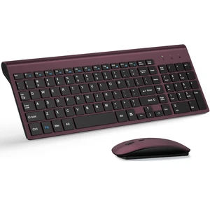 Wireless Keyboard and Mouse Ultra Slim Combo, TopMate - Wine Black | 2.4G Silent Compact 2400DPI Mouse and Scissor Switch Keyboard Set with Cover, Batteries Included, for PC/Laptop/Windows/Mac Wireless Keyboard and Mouse Ultra Slim Combo, TopMate - Wine Black | 2.4G Silent Compact 2400DPI Mouse and Scissor Switch Keyboard Set with Cover, Batteries Included, for PC/Laptop/Windows/Mac