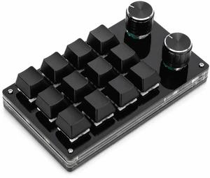 KUIDAMOS 12 Key Mechanical Numpad Mini Mechanical Gaming Keyboard,Macro Keyboard Knob with Knob Function and Type C to USB Interface Mini One Handed One Click Start for Linux OS X(Black) KUIDAMOS 12 Key Mechanical Numpad Mini Mechanical Gaming Keyboard,Macro Keyboard Knob with Knob Function and Type C to USB Interface Mini One Handed One Click Start for Linux OS X(Black)