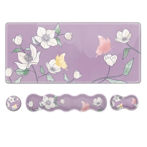 AIMSA Flower Desk Mat, Purple Mouse Pad with Wrist Rest Set, XXL Mousepad+Keyboard Wrist Rest+Mouse Pad Wrist Support+Coaster for Home Office Accessories AIMSA Flower Desk Mat, Purple Mouse Pad with Wrist Rest Set, XXL Mousepad+Keyboard Wrist Rest+Mouse Pad Wrist Support+Coaster for Home Office Accessories