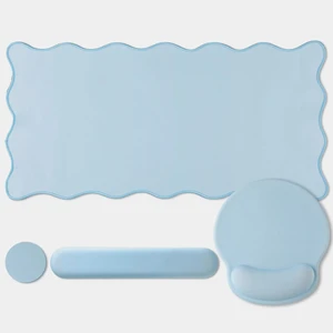Sabary Scalloped Desk Mat Keyboard Mouse Pad Set Blue 31.5 x 15.7 Inch | Preppy Table Mat Keyboard Wrist Rest Cute Mouse Pad with Wrist Rest Coaster Ergonomic Non-slip Waterproof Gaming Desk Sabary Scalloped Desk Mat Keyboard Mouse Pad Set Blue 31.5 x 15.7 Inch | Preppy Table Mat Keyboard Wrist Rest Cute Mouse Pad with Wrist Rest Coaster Ergonomic Non-slip Waterproof Gaming Desk