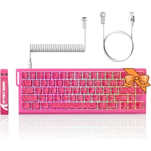 ATTACK SHARK X68 HE 8KHZ Rapid Trigger Keyboard Magnetic Switch,0.01 mm RT Accuracy,Wired RGB 60% Gaming Keyboard TKL with Adjustable Actuation,Snap Tap,Coiled Cable,for PC/Mac(Red) ATTACK SHARK X68 HE 8KHZ Rapid Trigger Keyboard Magnetic Switch,0.01 mm RT Accuracy,Wired RGB 60% Gaming Keyboard TKL with Adjustable Actuation,Snap Tap,Coiled Cable,for PC/Mac(Red)