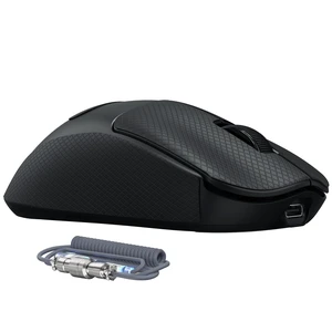 ATTACK SHARK F1AIR Lightweight Wireless Gaming Mouse, Grip Tape - Black | 39g, 8K Polling, 720 Hr Battery, 0.168ms, Web Driver, Sweat-Resistant Coating, CNC Metal Wheel, RGB Aviator Cable for PC/Mac ATTACK SHARK F1AIR Lightweight Wireless Gaming Mouse, Grip Tape - Black | 39g, 8K Polling, 720 Hr Battery, 0.168ms, Web Driver, Sweat-Resistant Coating, CNC Metal Wheel, RGB Aviator Cable for PC/Mac
