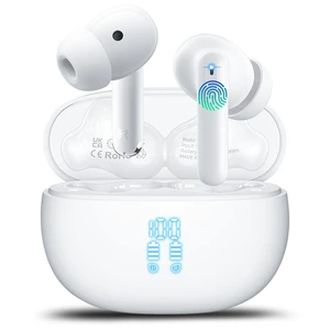 Wireless Earbuds, Bluetooth 5.4 Headphones Bass Stereo/Clear Calls, Ivory | Ear Buds with Noise Cancelling Mic LED Display in Ear Earphones Ai Translation Earbuds Real Time with 6 Translation Modes Wireless Earbuds, Bluetooth 5.4 Headphones Bass Stereo/Clear Calls, Ivory | Ear Buds with Noise Cancelling Mic LED Display in Ear Earphones Ai Translation Earbuds Real Time with 6 Translation Modes