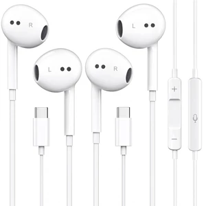 2 Pack-USB C Headphones for iPhone 17/16/15 Earbuds USB C Wired Earphones | with Mic & Remote Control Noise Cancelling for iPhone 15, iPad Pro 2 Pack-USB C Headphones for iPhone 17/16/15 Earbuds USB C Wired Earphones | with Mic & Remote Control Noise Cancelling for iPhone 15, iPad Pro