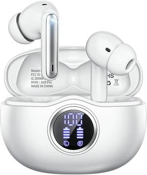 Fhumsh Wireless Earbuds, Bluetooth 6.0 Headphones HiFi Stereo 50H Playback LED Digital Display Ear Buds with ENC Noise Canceling Headset, IPX7 Waterproof Earphones for Gym/Running/WorkWhite Fhumsh Wireless Earbuds, Bluetooth 6.0 Headphones HiFi Stereo 50H Playback LED Digital Display Ear Buds with ENC Noise Canceling Headset, IPX7 Waterproof Earphones for Gym/Running/WorkWhite