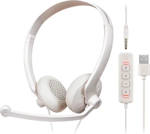 FEABASK USB Headset with Microphone for PC Computer Comfortable | USB Wired Computer Headphones with Microphone for Work Home Office Call Center Online Class FEABASK USB Headset with Microphone for PC Computer Comfortable | USB Wired Computer Headphones with Microphone for Work Home Office Call Center Online Class