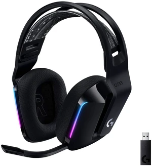 Logitech G733 Lightspeed Wireless Gaming Headset - Black | Suspension Headband, Blue VO!CE Mic, PRO-G Audio, PC, PS5, PS4, Switch Compatible Logitech G733 Lightspeed Wireless Gaming Headset - Black | Suspension Headband, Blue VO!CE Mic, PRO-G Audio, PC, PS5, PS4, Switch Compatible