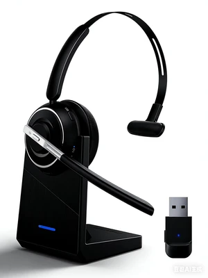 PrancyBt Wireless Headset, Bluetooth Headset with AI Noise Cancelling Mic, Bluetooth V5.2 Headphones with USB Dongle, Charging Base & Mic Mute for PC/Cell Phones/Call Center PrancyBt Wireless Headset, Bluetooth Headset with AI Noise Cancelling Mic, Bluetooth V5.2 Headphones with USB Dongle, Charging Base & Mic Mute for PC/Cell Phones/Call Center