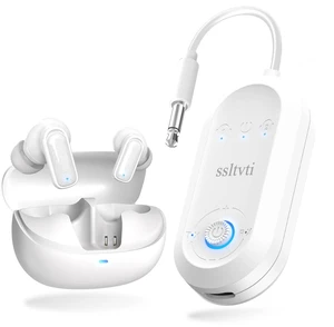 ssltvti Bluetooth Transmitter for Airplane with Earbuds, Bluetooth 6.0 2 in 1 Transmitter Receiver, Dual Link 3.5mm AUX Airplane Adapter for Travel ssltvti Bluetooth Transmitter for Airplane with Earbuds, Bluetooth 6.0 2 in 1 Transmitter Receiver, Dual Link 3.5mm AUX Airplane Adapter for Travel