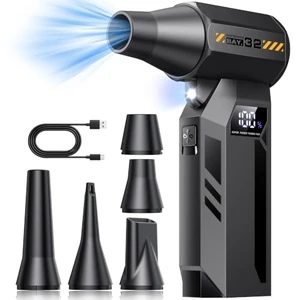 Compressed Air Duster, 150000 RPM Electric Air Duster,LED Display&Light