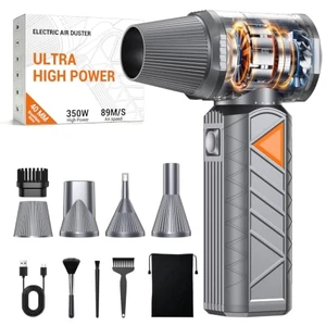 Compressed Air Duster, 350W Cordless Electric Air Blower, Rechargeable Mini