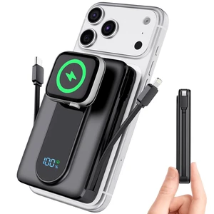 Magnetic Portable Charger 10000mAh, Power Bank with Built in Cable Watch | Builtin Apple Watch Charger, 20W MagSafe Fast Charge, LED Display, Travel MustHave for iPhone 1712 Pro Magnetic Portable Charger 10000mAh, Power Bank with Built in Cable Watch | Builtin Apple Watch Charger, 20W MagSafe Fast Charge, LED Display, Travel MustHave for iPhone 1712 Pro
