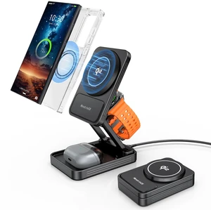 Magnetic Wireless Charger for Samsung, Qi2 Aluminum Alloy Charging Station | for Samsung Galaxy S26 Ultra/Z Fold7/Flip7/Buds4, Foldable Travel Watch Charger for Galaxy Watch Ultra/8 (Adapter Included) Magnetic Wireless Charger for Samsung, Qi2 Aluminum Alloy Charging Station | for Samsung Galaxy S26 Ultra/Z Fold7/Flip7/Buds4, Foldable Travel Watch Charger for Galaxy Watch Ultra/8 (Adapter Included)