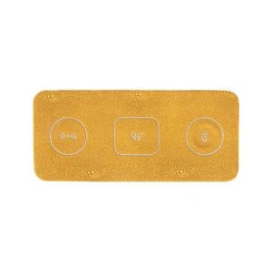 Brouk and Co ACE 3-in-1 Portable Wireless Fast Charging Pad, Yellow - Compatible with iPhone, Apple, Samsung, and Android - Multi-Device, 15W, Vegan Leather, Watches, Phones, Headphones Brouk and Co ACE 3-in-1 Portable Wireless Fast Charging Pad, Yellow - Compatible with iPhone, Apple, Samsung, and Android - Multi-Device, 15W, Vegan Leather, Watches, Phones, Headphones