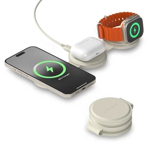 Satechi OntheGo 3-in-1 Wireless Charger, Qi2 15W Fast Charging, Sand | 5W for Apple Watch and AirPods, magnetic travel stand, fits iPhone 12-18 Satechi OntheGo 3-in-1 Wireless Charger, Qi2 15W Fast Charging, Sand | 5W for Apple Watch and AirPods, magnetic travel stand, fits iPhone 12-18