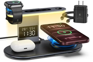 Ankilo 5-in-1 Wireless Charger with Night Light for iPhone, iWatch, AirPods | Compatible with iPhone 12-18, Apple Watch 3-12, AirPods 2-5/Pro, Fast Charge, Includes Adapter, Bedside Night Light, Black Ankilo 5-in-1 Wireless Charger with Night Light for iPhone, iWatch, AirPods | Compatible with iPhone 12-18, Apple Watch 3-12, AirPods 2-5/Pro, Fast Charge, Includes Adapter, Bedside Night Light, Black