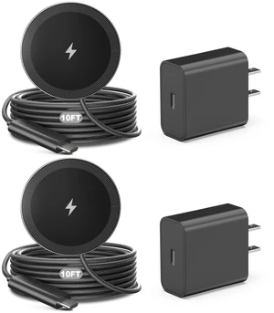 10FT Magnetic Wireless Charger Charging Pad - 15W Fast Phone Charger for Apple iPhone 17 16 15 14 13 12 Series & AirPods 4 3 2 Pro, Phone Charging Pad with Plug for Desk & Travel, 2Pack Black 10FT Magnetic Wireless Charger Charging Pad - 15W Fast Phone Charger for Apple iPhone 17 16 15 14 13 12 Series & AirPods 4 3 2 Pro, Phone Charging Pad with Plug for Desk & Travel, 2Pack Black