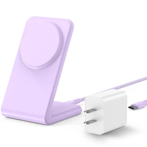 for MagSafe Charger with 20W Adapter &Braided Cable for iPhone 12-17,Purple | Fast Charging Wireless Charger | Magnetic iPhone Charger | Standby Mode for iPhone Charger Stand for MagSafe Charger with 20W Adapter &Braided Cable for iPhone 12-17,Purple | Fast Charging Wireless Charger | Magnetic iPhone Charger | Standby Mode for iPhone Charger Stand
