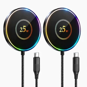 2-Pack 25W Wireless Charger for MagSafe, Magnetic Charging Pad for iPhone | 2-Pack 25W Fast Wireless Charging, Magnetic Alignment, USB-C, Slim Pads for Home, Office & Bedside 2-Pack 25W Wireless Charger for MagSafe, Magnetic Charging Pad for iPhone | 2-Pack 25W Fast Wireless Charging, Magnetic Alignment, USB-C, Slim Pads for Home, Office & Bedside
