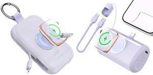 RORRY Portable Charger 5000mAh 10000mAh Mini Power Bank Travel Essential Battery Pack for iPhone Apple Watch iPad, Purple