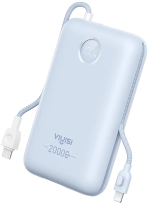 VIYISI Portable Charger 20000mAh 30W Fast Charging with 2 Cables | Power Bank with Built-in USB C & Lighting Cables, Compact Battery Pack Compatible with iPhone 17 16 15 Pro Max iPad, iPod VIYISI Portable Charger 20000mAh 30W Fast Charging with 2 Cables | Power Bank with Built-in USB C & Lighting Cables, Compact Battery Pack Compatible with iPhone 17 16 15 Pro Max iPad, iPod