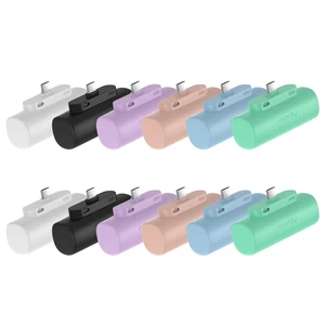Miady 12-Pack Mini Portable Charger Built-in USB C Connector Power Bank | 5000mAhLightweightfor Backpack TravelCompatible with iPhone 18 17 16 Galaxy AndroidSmallerFlight-Safe18Wh6 colors Miady 12-Pack Mini Portable Charger Built-in USB C Connector Power Bank | 5000mAhLightweightfor Backpack TravelCompatible with iPhone 18 17 16 Galaxy AndroidSmallerFlight-Safe18Wh6 colors