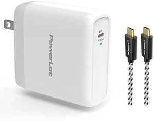 100W USB C Charger PowerLot Fast Wall Charger PD 3.0 GaN Type C Charging, Power Adapter with 5A 6ft Cable, Universal Charger Block for MacBook, iPad, iPhone 14, Pixel, Chromebook and USB-C Laptops 100W USB C Charger PowerLot Fast Wall Charger PD 3.0 GaN Type C Charging, Power Adapter with 5A 6ft Cable, Universal Charger Block for MacBook, iPad, iPhone 14, Pixel, Chromebook and USB-C Laptops