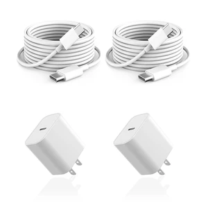 USB C Charger for Apple iPad iPhone 16 15 AirPods 4, 20w Type C Blcok 10ft Long USB C to C Cable Cord White 2Pack USB C Charger for Apple iPad iPhone 16 15 AirPods 4, 20w Type C Blcok 10ft Long USB C to C Cable Cord White 2Pack