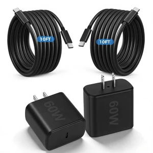 10FT Fast Charging Cord TypeC with 60W USBC Charger Block for Samsung Phone  10Feet USB Cable Type C Charger Fast Charging for Samsung Galaxy S26/S25/S24/S23/S22/S21/S20/S26 Ultra/Z Fold7/iPhone 17/16