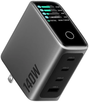 140W MAX USB C Charger, 4-Port GaN Fast charger with Smart Display &Touch Control, Foldable and Compact Adapter for MacBook Pro/Air,iPad,iPhone 17/16 Series,Galaxy S26/S25,Steam Deck,Google Pixcelbook 140W MAX USB C Charger, 4-Port GaN Fast charger with Smart Display &Touch Control, Foldable and Compact Adapter for MacBook Pro/Air,iPad,iPhone 17/16 Series,Galaxy S26/S25,Steam Deck,Google Pixcelbook