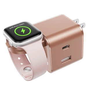 BeaSaf 36W for Apple Charging Block with Built-in Watch Charger, Foldable PD Fast Charger Block for iPhone, Dual Ports Wall Charger Compatible with Apple Watch iPhone AirPods(Rose Gold) BeaSaf 36W for Apple Charging Block with Built-in Watch Charger, Foldable PD Fast Charger Block for iPhone, Dual Ports Wall Charger Compatible with Apple Watch iPhone AirPods(Rose Gold)