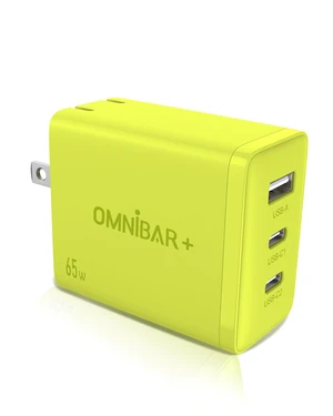 Omnibar 65W USB C Charger Block, 3-Port GaN Fast Wall Charger, Green | 2 USB-C & 1 USB-A, Foldable Plug, Type C Charger Fast Charging, for iPhone 18/17/16, Galaxy S26/S25, iPad, MacBook & Cameras Omnibar 65W USB C Charger Block, 3-Port GaN Fast Wall Charger, Green | 2 USB-C & 1 USB-A, Foldable Plug, Type C Charger Fast Charging, for iPhone 18/17/16, Galaxy S26/S25, iPad, MacBook & Cameras