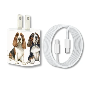 Classy Chargers Bassad Hound Phone Charger Set, 35W Dual Port USB-A & USB-C Wall Charger for iPhone & Android, Cute Bassad Hound Gift Classy Chargers Bassad Hound Phone Charger Set, 35W Dual Port USB-A & USB-C Wall Charger for iPhone & Android, Cute Bassad Hound Gift