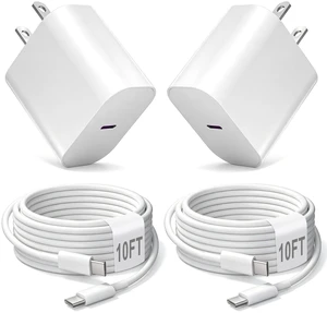 iPhone 17 16 Pro Charger Fast Charging,20W Super Fast USB C Charger Block,2Pack Quick Type C Phone Chargers,10FT USB C Charging Cable Cord for iPhone 17 Pro/17 ProMax/17 Air/16/16 ProMax/16e/15/15 Pro